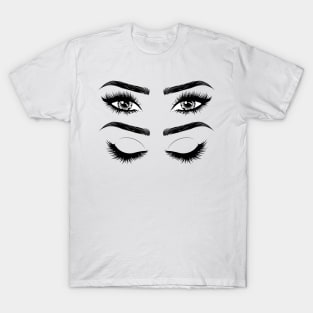 Eyes with long eyelashes and brows T-Shirt